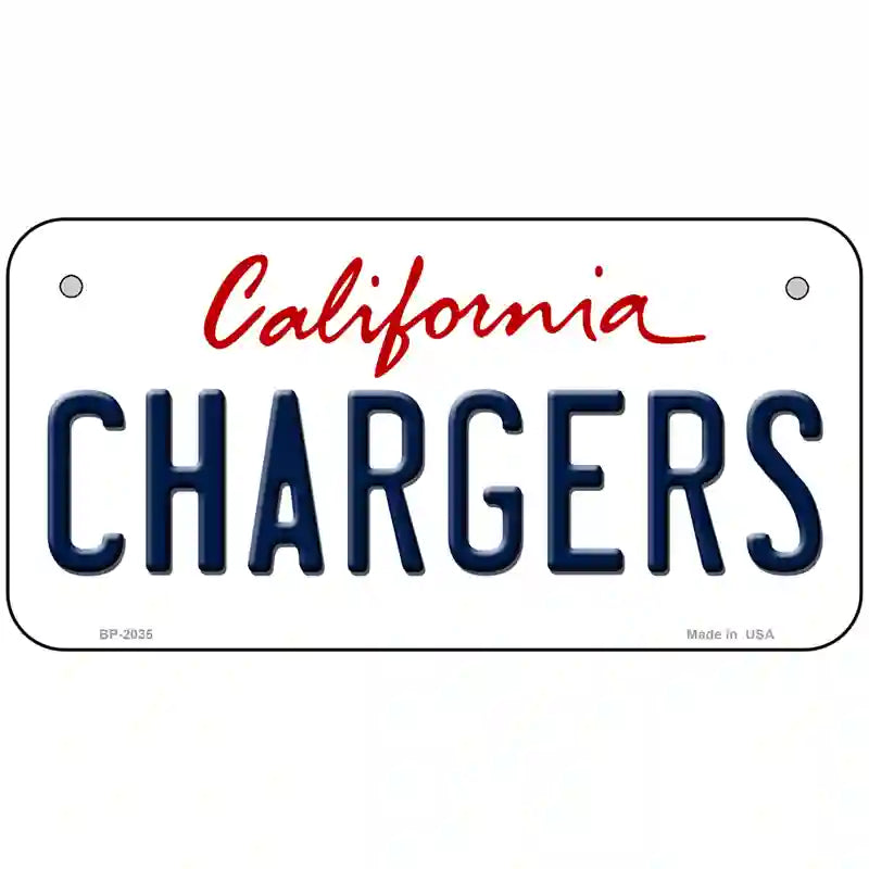 Chargers California State Novelty Metal License Plate 6" x 3" (BP)