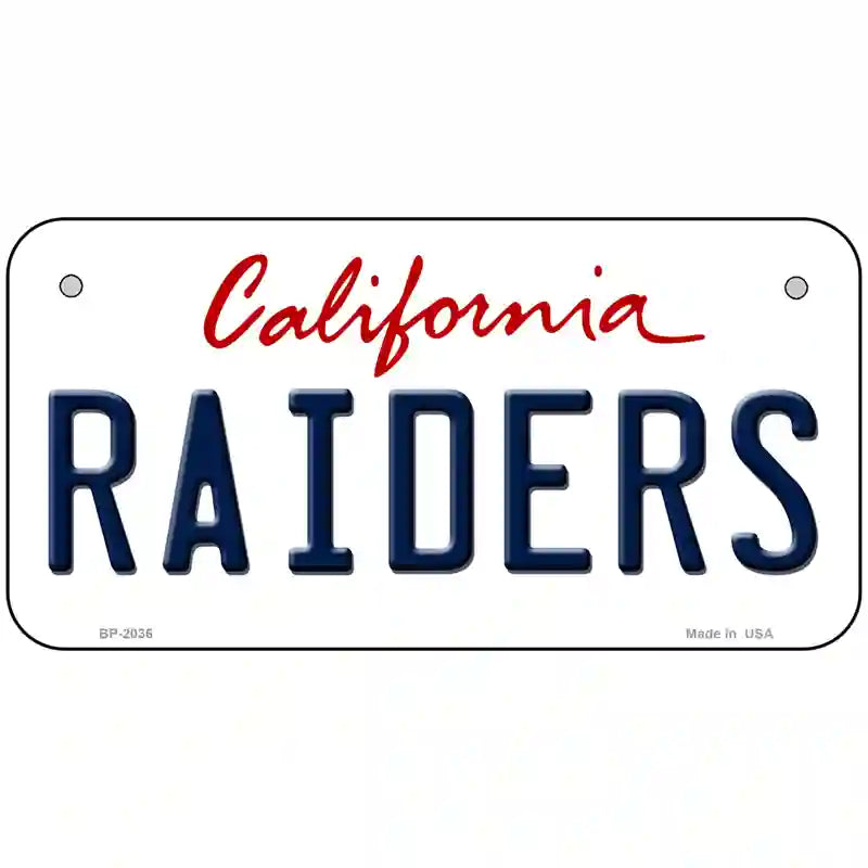 Raiders California State Novelty Metal License Plate 6" x 3" (BP)