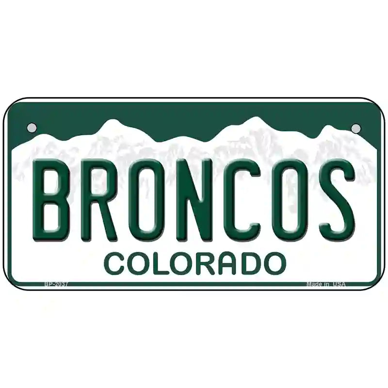 Broncos Colorado State Novelty Metal License Plate 6" x 3" (BP)