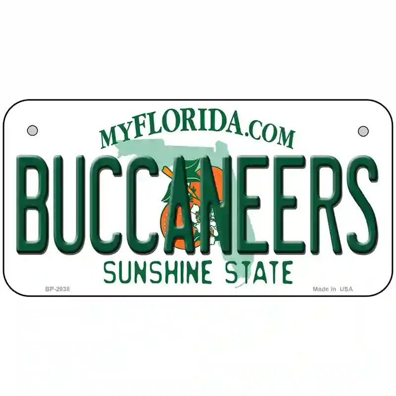 Buccaneers Florida State Novelty Metal License Plate 6" x 3" (BP)