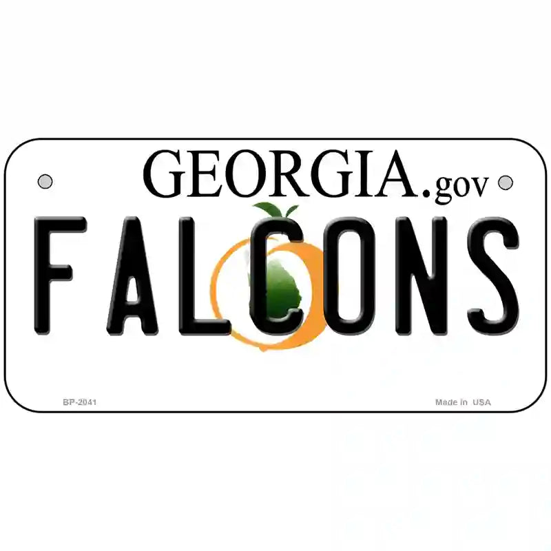 Falcons Georgia State Novelty Metal License Plate 6" x 3" (BP)