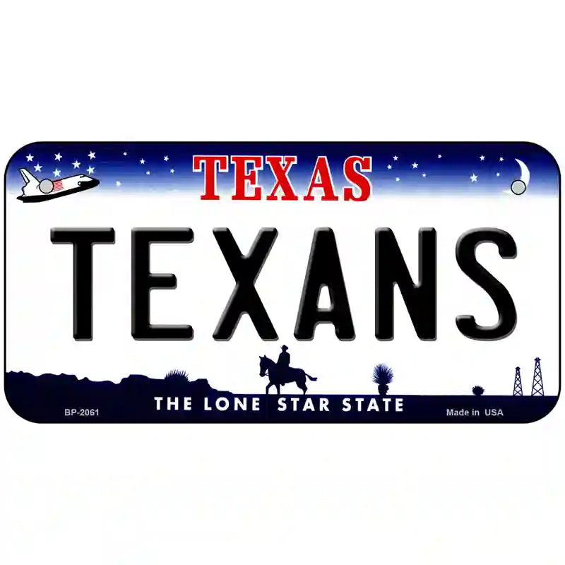 Texans Texas State Novelty Metal License Plate 6" x 3" (BP)