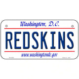 Redskins Washington State Novelty Metal License Plate 6" x 3" (BP)