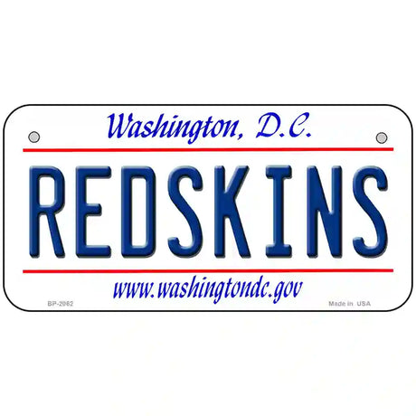 Redskins Washington State Novelty Metal License Plate 6" x 3" (BP)