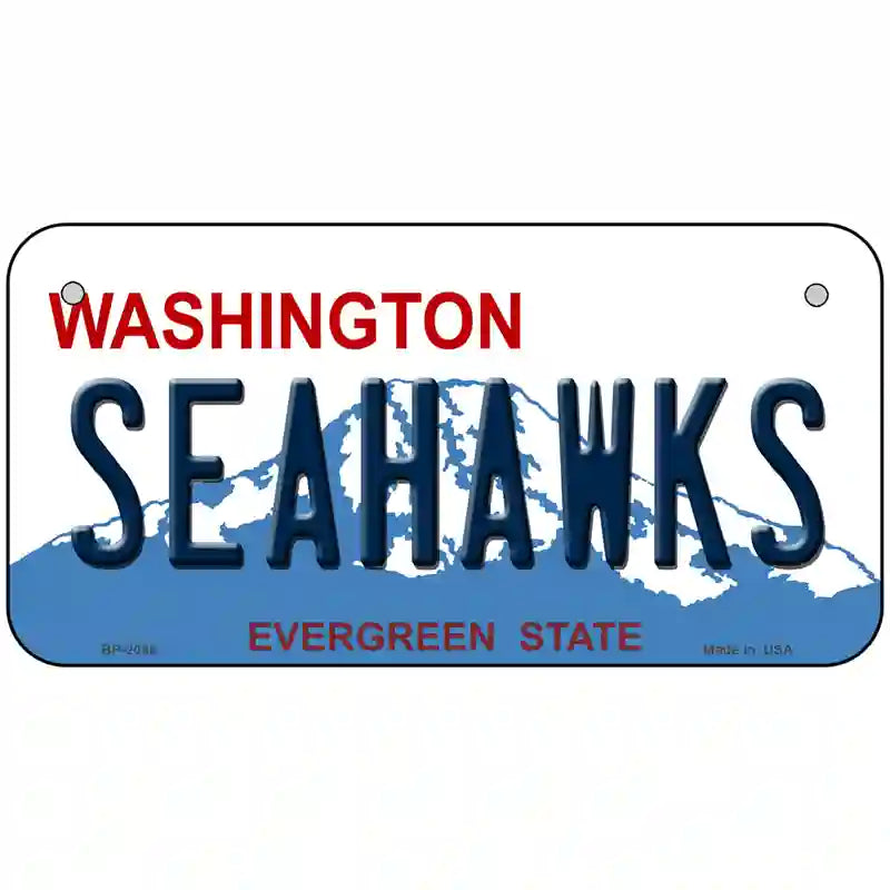 Seahawks Washington State Novelty Metal License Plate 6" x 3" (BP)