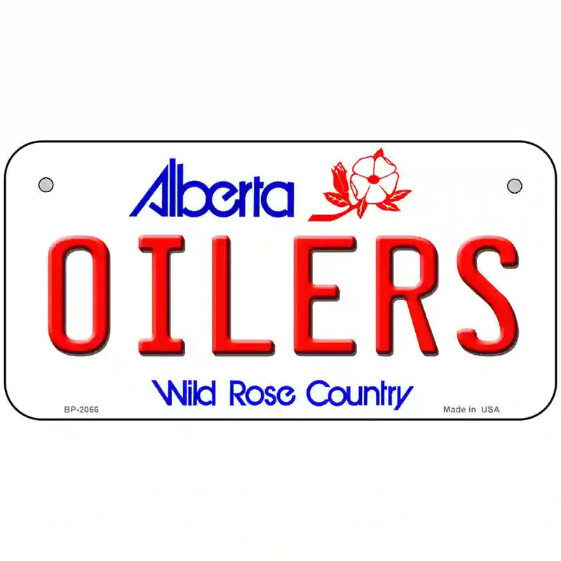 Oilers Alberta Canada Province Metal Novelty License Plate 6" x 3" (BP)