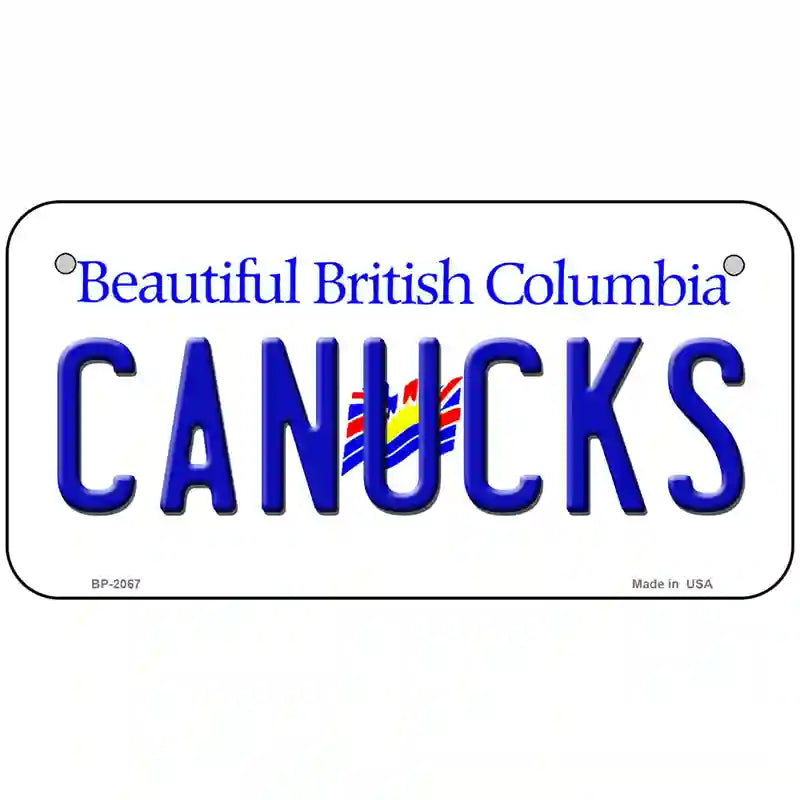 Canucks British Columbia Canada Province Metal Novelty License Plate 6" x 3" (BP)