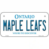 Maple Leafs Ontario Canada Province Metal Novelty License Plate 6" x 3" (BP)