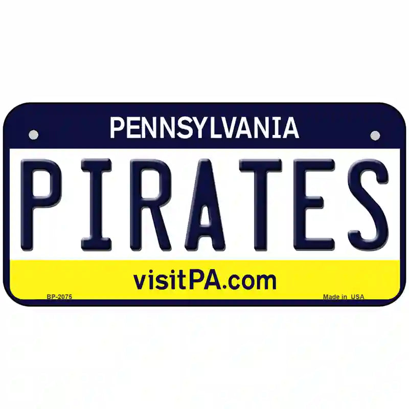 Pirates Pennsylvania Novelty State Metal License Plate 6" x 3" (BP)