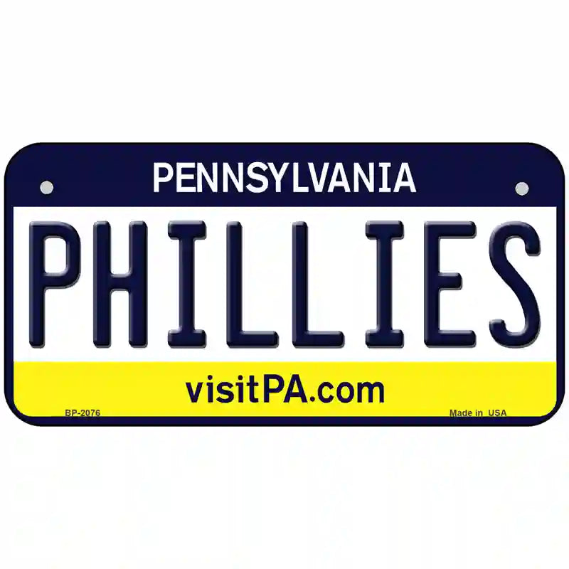 Phillies Pennsylvania Novelty State Metal License Plate 6" x 3" (BP)