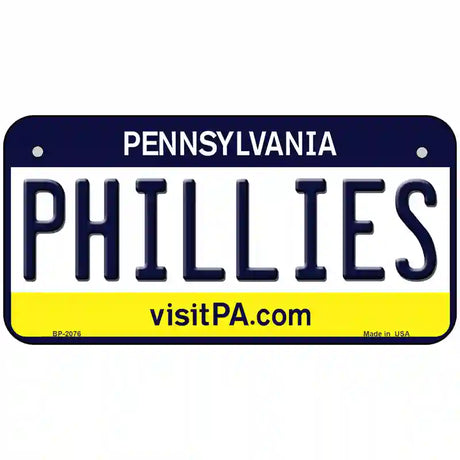 Phillies Pennsylvania Novelty State Metal License Plate 6" x 3" (BP)