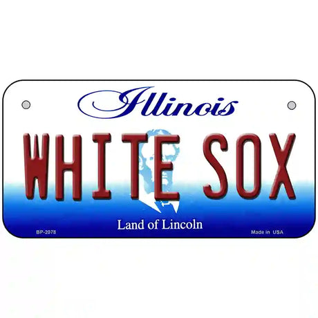 Whitesox Illinois Novelty State Metal License Plate 6" x 3" (BP)