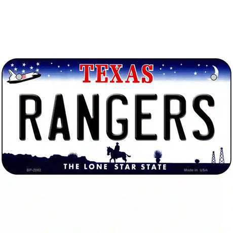 Rangers Texas State Novelty Metal License Plate 6" x 3" (BP)