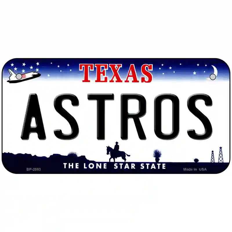 Astros Texas State Novelty Metal License Plate 6" x 3" (BP)