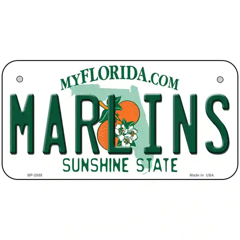 Marlins Florida State Metal Novelty License Plate 6" x 3" (BP)