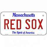 Red Sox Massachusetts State Novelty Metal License Plate 6" x 3" (BP)