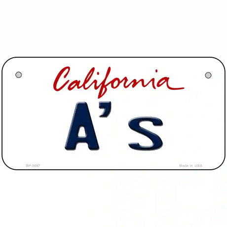 As California State Novelty Metal License Plate 6" x 3" (BP)