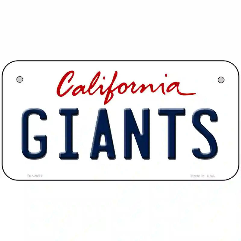 Giants California State Novelty Metal License Plate 6" x 3" (BP)