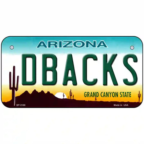 Dbacks Arizona State Novelty Metal License Plate 6" x 3" (BP)