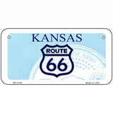 Route 66 Shield Kansas Novelty Metal License Plate 6" x 3" (BP)