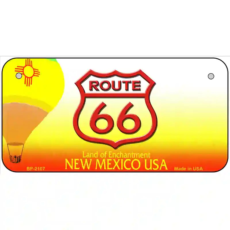 Route 66 Shield New Mexico Novelty Metal License Plate 6" x 3" (BP)