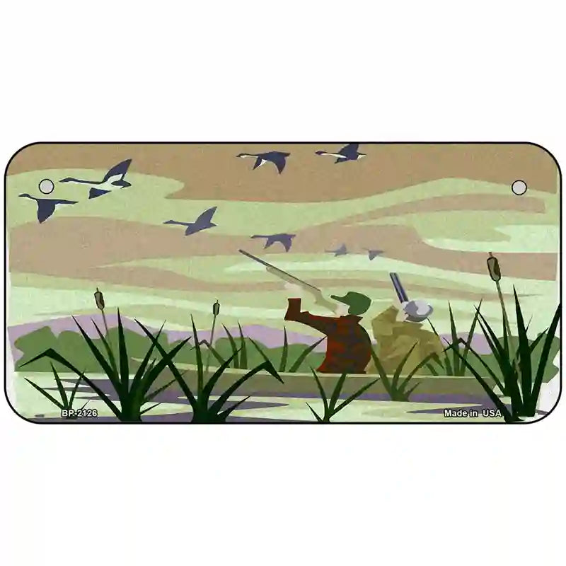 Duck Hunting Camouflage Metal Novelty License Plate 6" x 3" (BP)