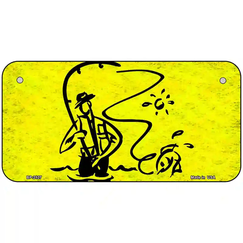 Fly Fishing Metal Novelty License Plate 6" x 3" (BP)