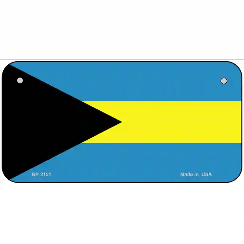 Bahamas Flag Metal Novelty License Plate 6" x 3" (BP)