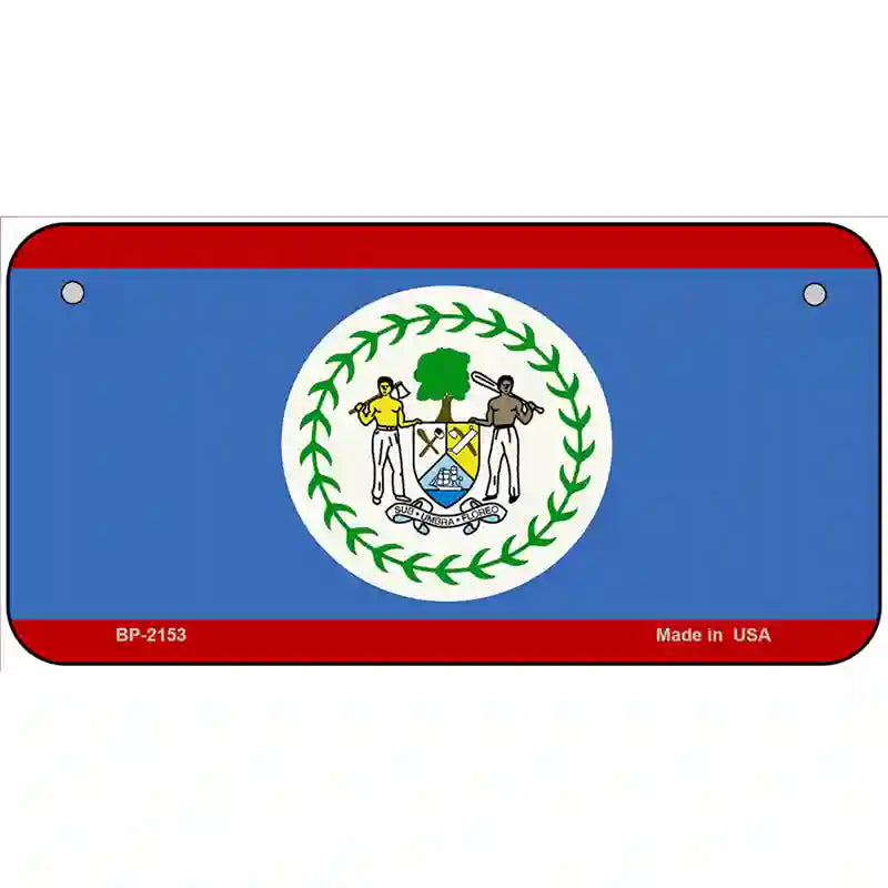 Belize Flag Metal Novelty License Plate 6" x 3" (BP)