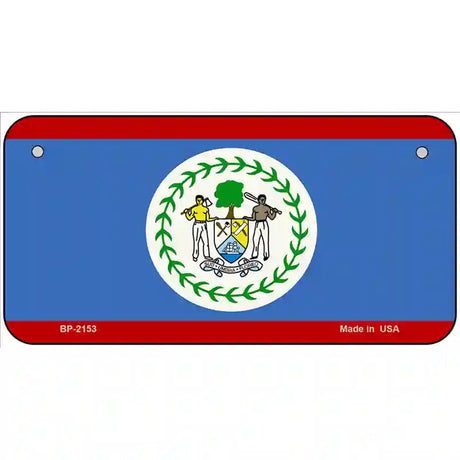 Belize Flag Metal Novelty License Plate 6" x 3" (BP)