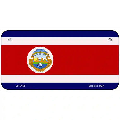 Costa Rica Flag Metal Novelty License Plate 6" x 3" (BP)