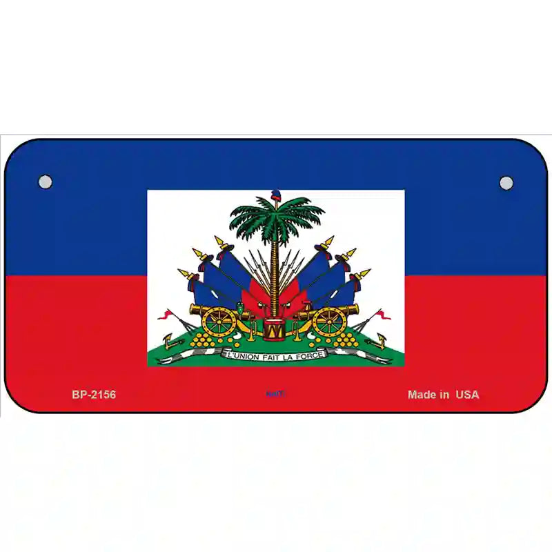 Haiti Flag Metal Novelty License Plate 6" x 3" (BP)