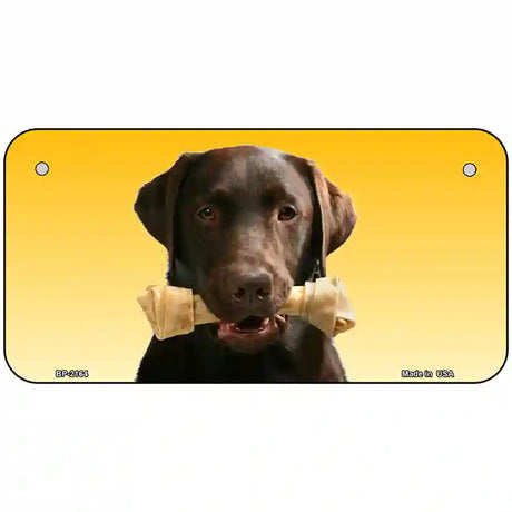 Chocolate Labrador Retriever Dog Metal Novelty License Plate 6" x 3" (BP)