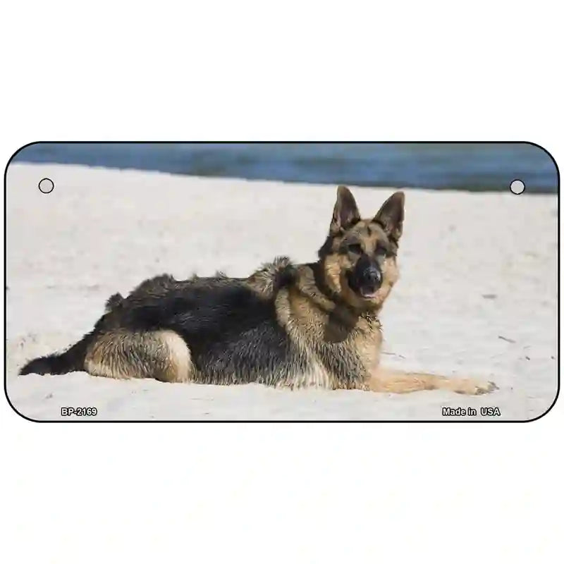 German Shepherd Dog Metal Novelty License Plate 6" x 3" (BP)