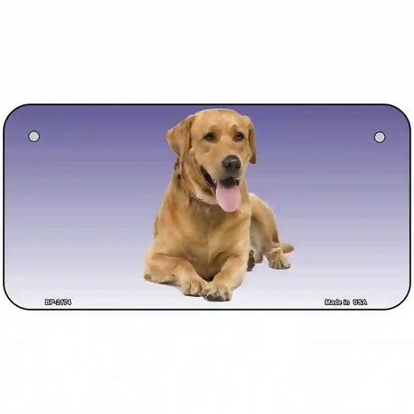 Yellow Labrador Retriever Dog Metal Novelty License Plate 6" x 3" (BP)