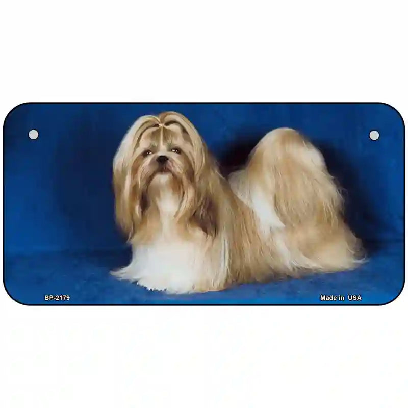 Shih Tzu Dog Metal Novelty License Plate 6" x 3" (BP)