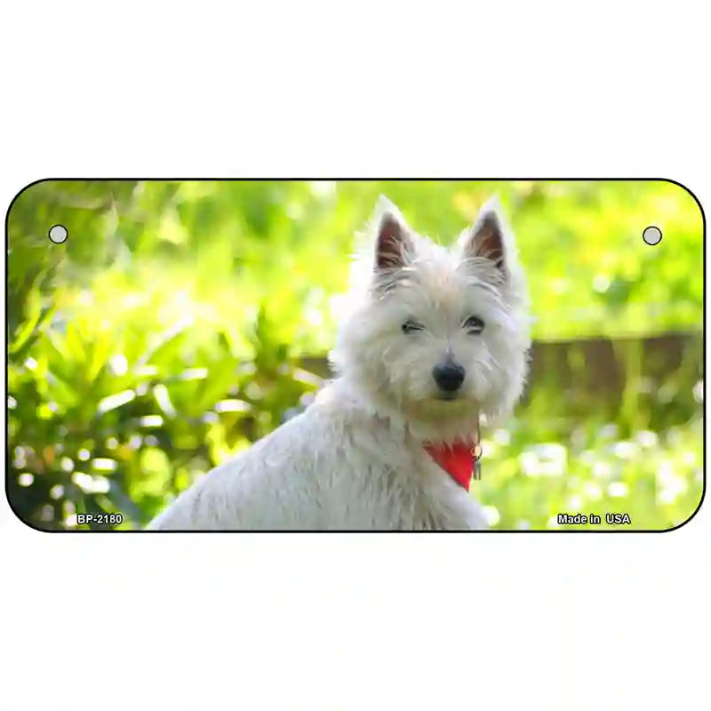 West Highland Dog Terrier Metal Novelty License Plate 6" x 3" (BP)