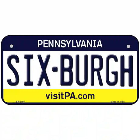 Sixburgh Pennsylvania Steelers Metal Novelty License Plate 6" x 3" (BP)