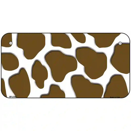 Brown White Giraffe Metal Novelty License Plate 6" x 3" (BP)