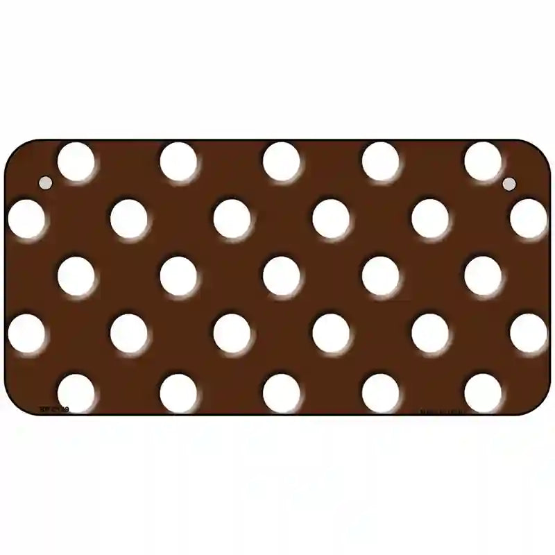 White Brown Polka DotsMetal Novelty License Plate 6" x 3" (BP)