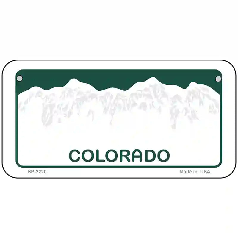 Colorado Green Blank Novelty Metal License Plate 6" x 3" (BP)