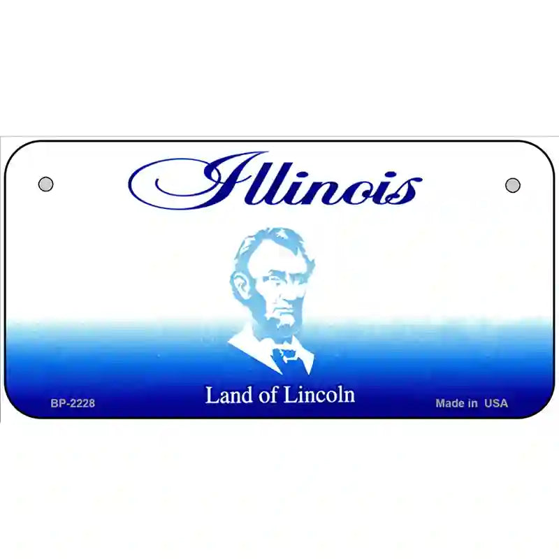 Illinois Novelty State Blank Metal License Plate 6" x 3" (BP)