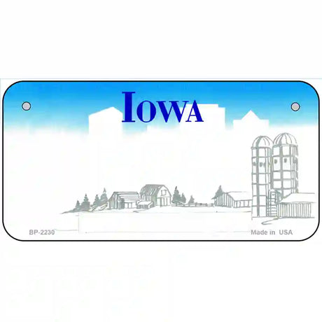 Iowa Novelty State Blank Metal License Plate 6" x 3" (BP)