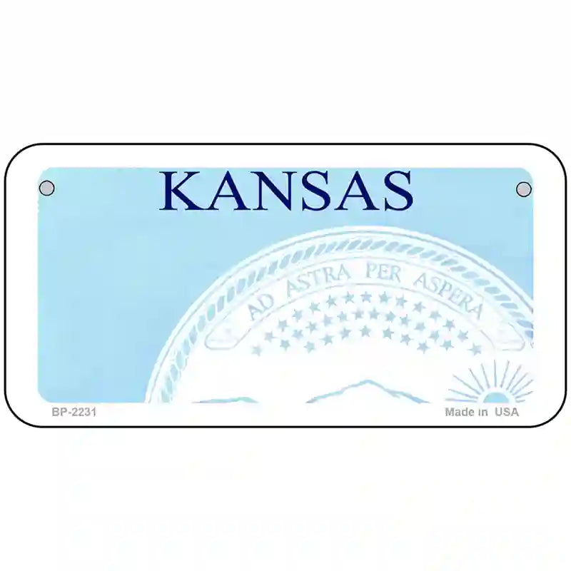 Kansas Novelty State Blank Metal License Plate 6" x 3" (BP)