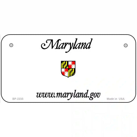 Maryland Novelty State Blank Metal License Plate 6" x 3" (BP)