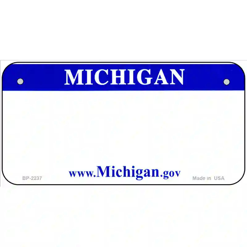 Michigan Blue Blank Novelty Metal License Plate 6" x 3" (BP)