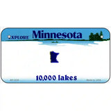 Minnesota Novelty State Blank Metal License Plate 6" x 3" (BP)