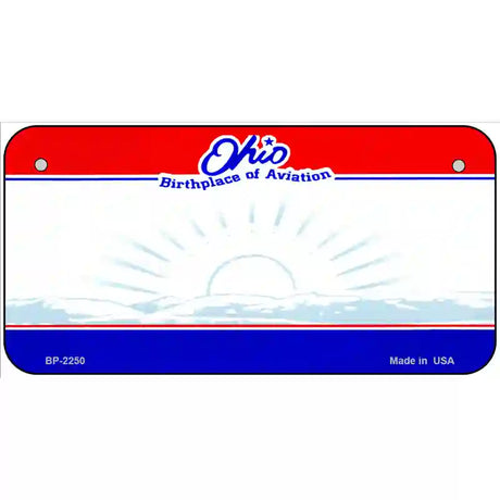 Ohio Novelty State Blank Metal License Plate 6" x 3" (BP)