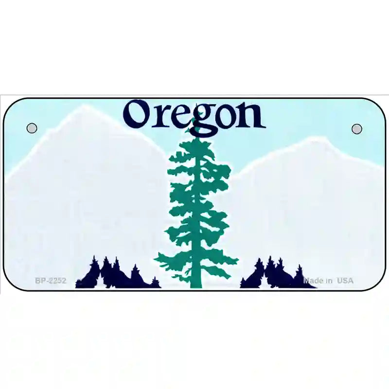 Oregon Novelty State Blank Metal License Plate 6" x 3" (BP)