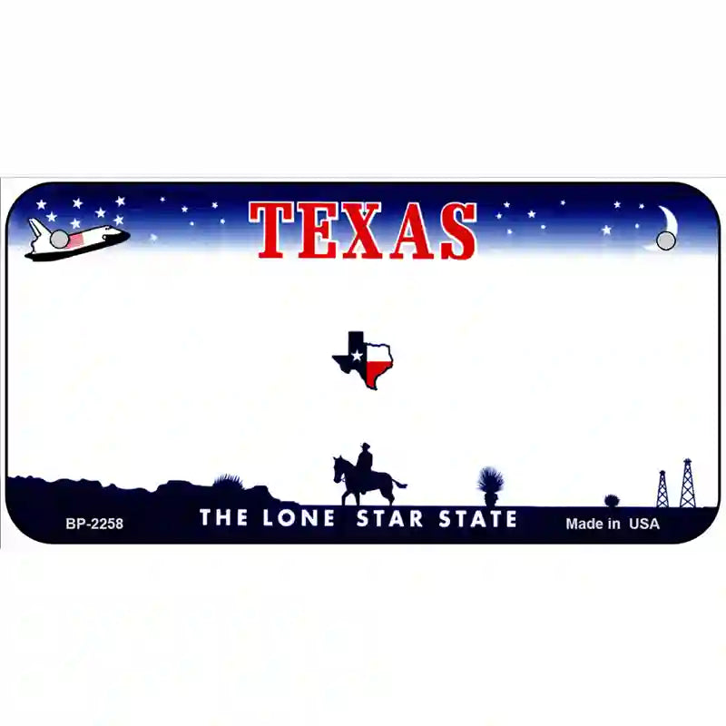 Texas Novelty State Blank Metal License Plate 6" x 3" (BP)